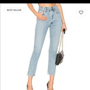 COPY - AGOLDE Riley High Rise Straight Crop in Renewal only worn twice